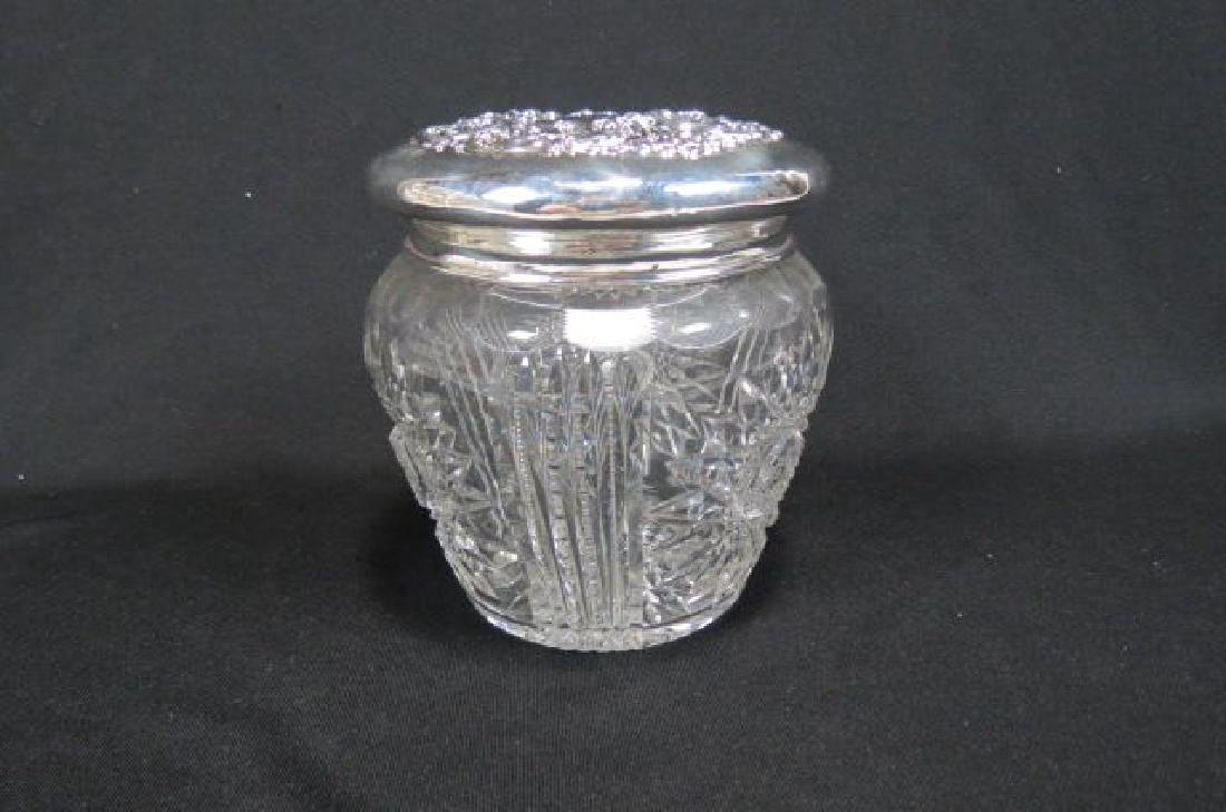Cut Glass & Sterling Biscuit Jar, (1 of 5)
