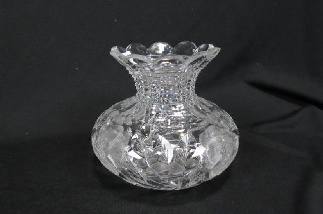 Cut Glass Flower Center Vase, (1 of 9)
