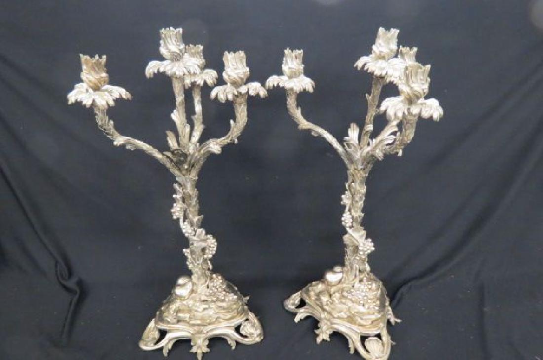 Pair Huge Elkington English Silverplate Candelabra (1 of 7)