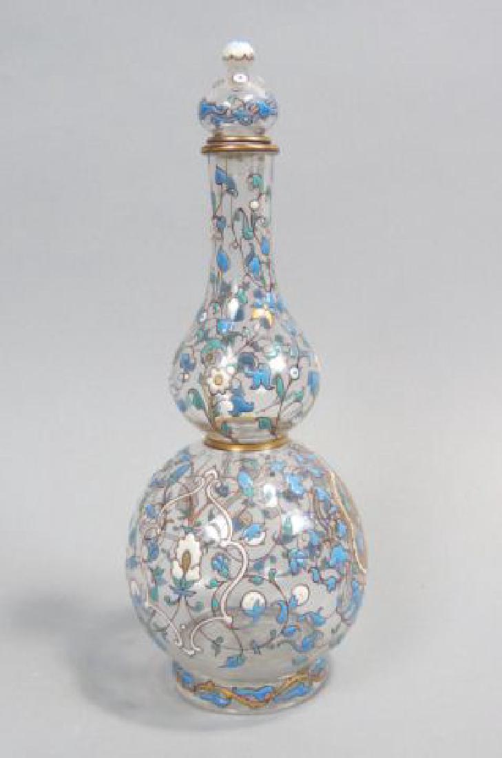 Emile Galle French Enameled Art Glass Decanter, (1 of 7)