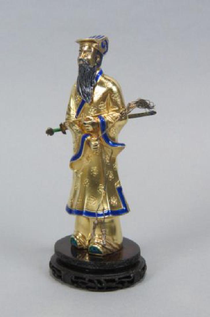 Chinese Enameled Silver Figurine of an Immortal, (1 of 7)