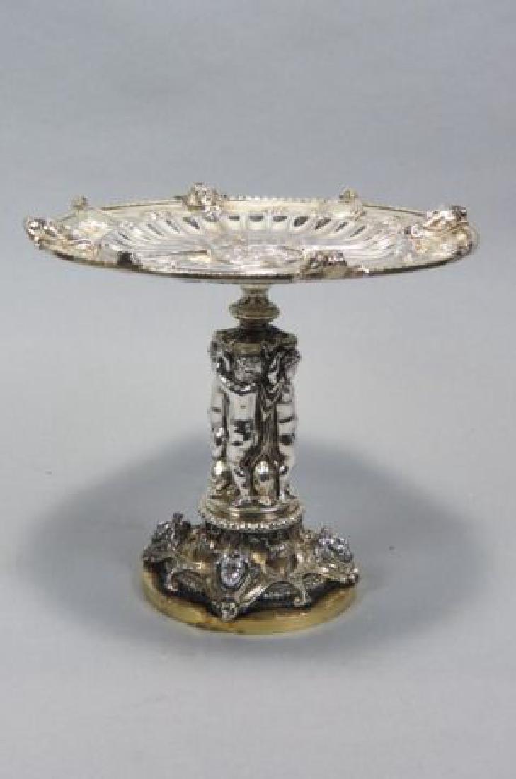 1852 Christopfle Silverplate Exposition Type Tazza: 1852 Christopfle Silverplate Exposition Type Tazza or Compote, The Christofle name is synonymous with both innovative manufacturing and elegant design in the world of silversmiths and antiques. Christ