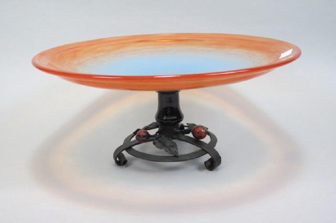 Schnieder Large Art Glass Compote, (1 of 3)