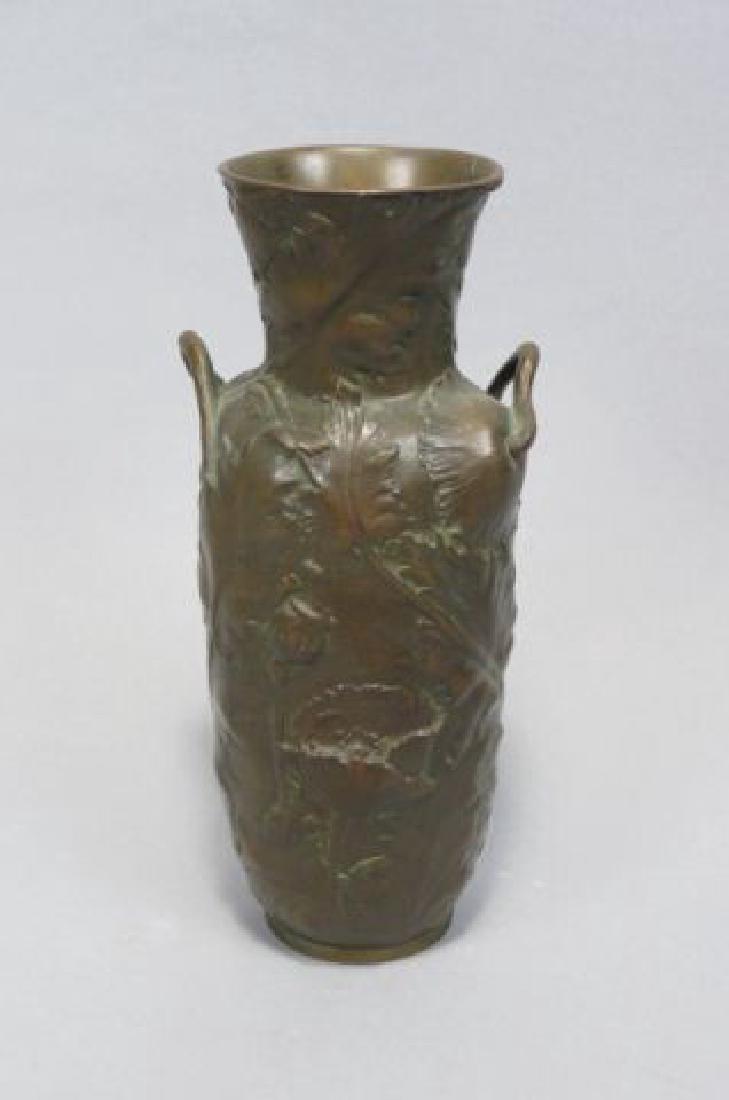 French Art Nouveau Bronze Vase, Alexandre Vibert, (1 of 6)