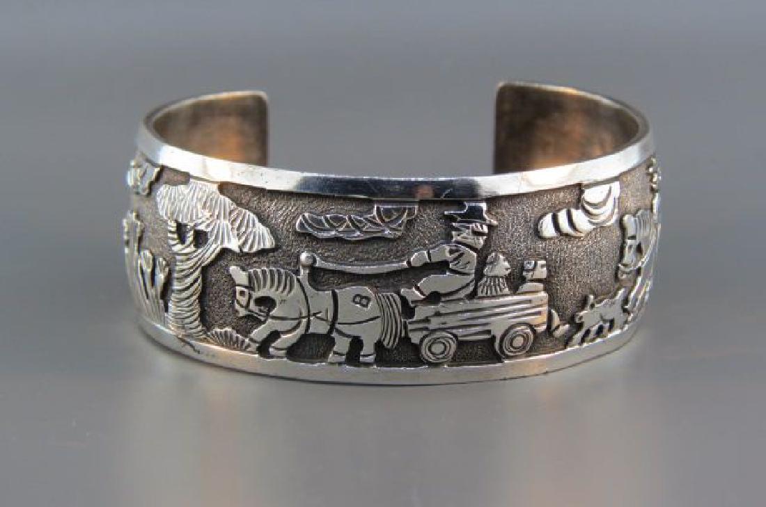 Indian Sterling Silver "Cowboy" Bracelet, (1 of 4)