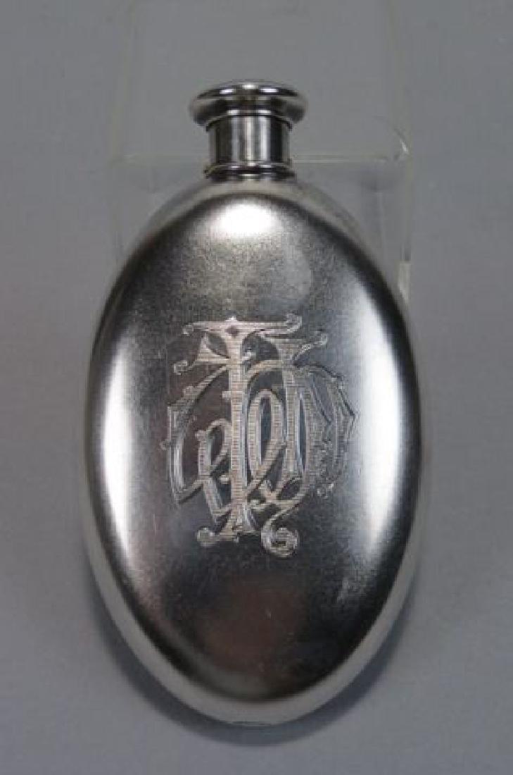 Early Tiffany Stering Silver Flask, (1 of 2)