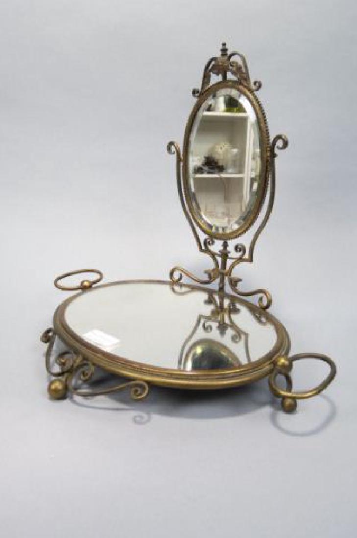 Victorian Gilt Brass Dresser Mirror,