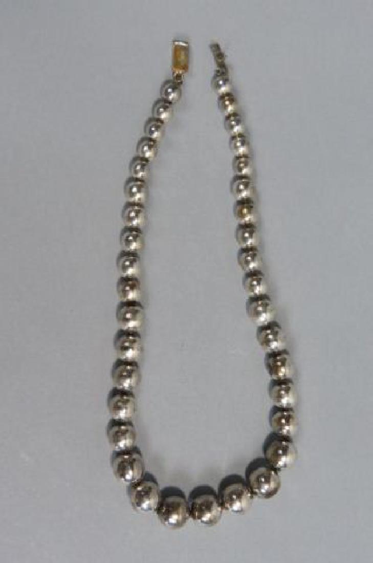 Vintage Mexico Sterling Silver Bead Necklace, (1 of 3)