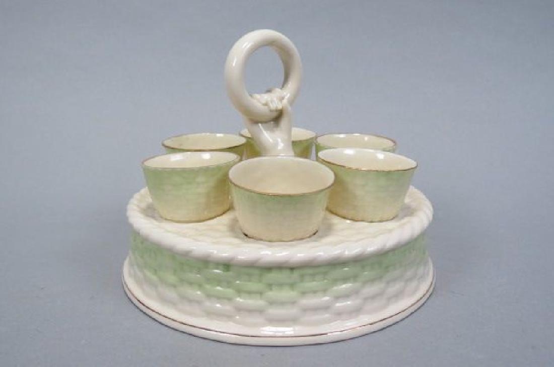 Irish Belleek Porcelain Egg Server, (1 of 4)
