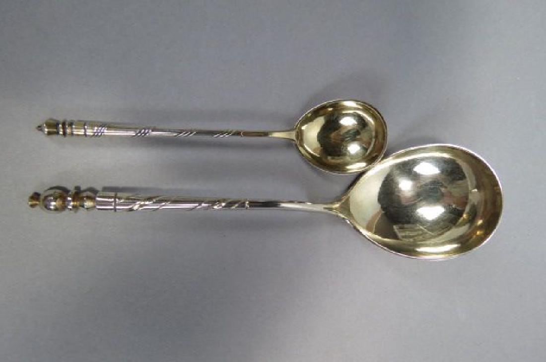 2 Russian Silver Niello Enameled Spoons, (1 of 5)
