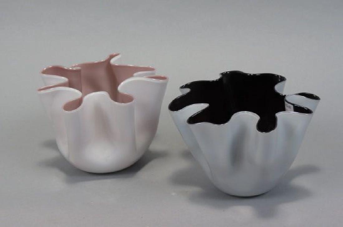 Pair of Venini Art Glass Handkerchief Vases, (1 of 9)