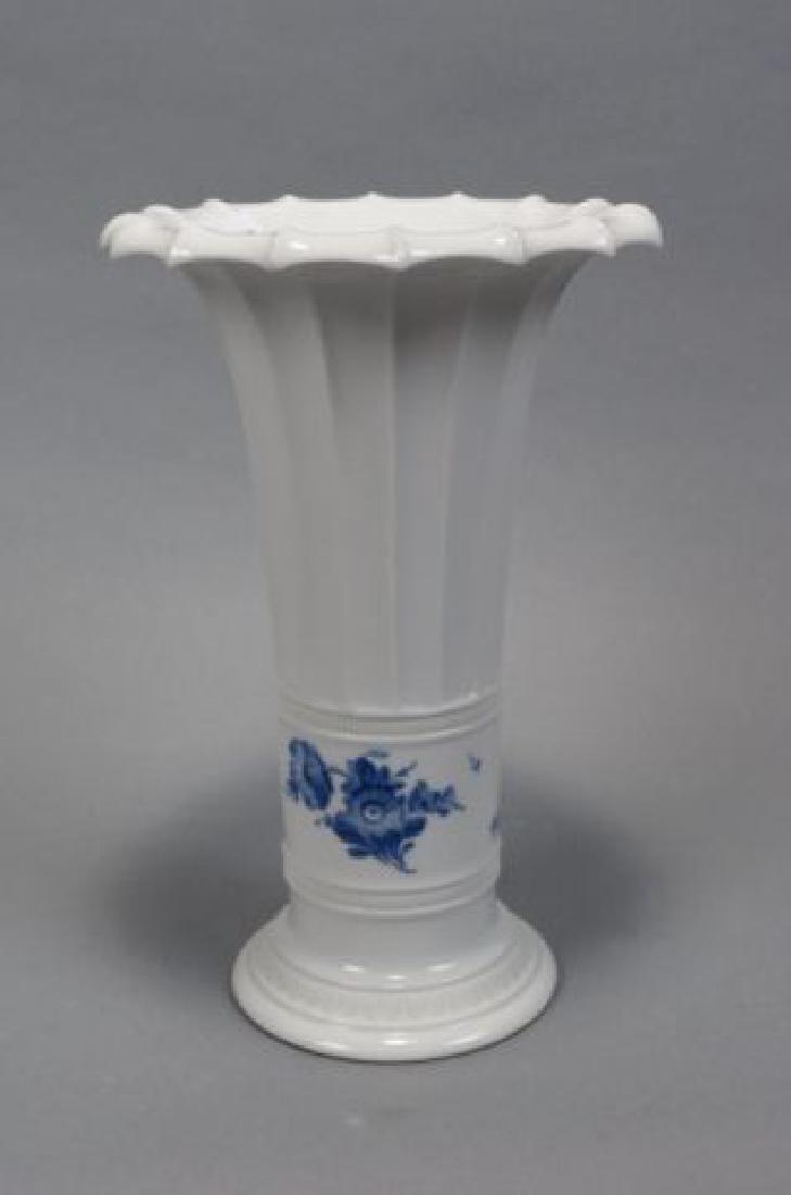 Royal Copenhagen Porcelain Vase,: Royal Copenhagen Porcelain Vase, blue flowers, pattern #10, shape #8569, 10 1/4", excellent.