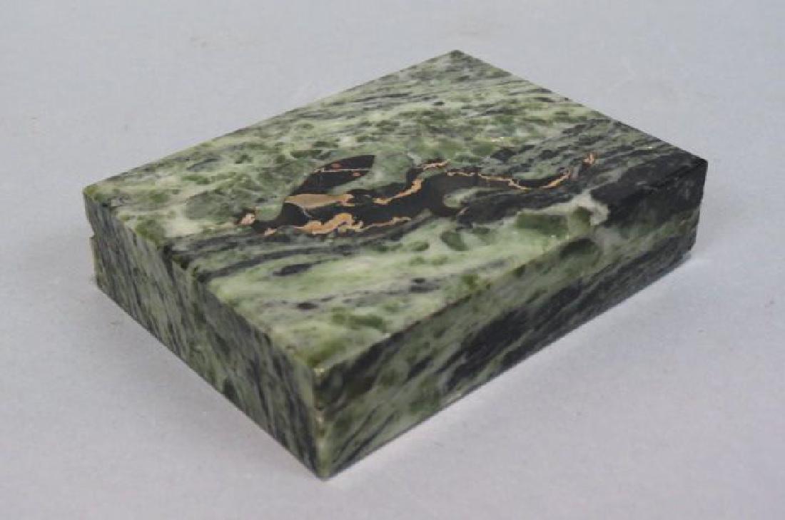 Green Marble Box with Pietra Dura Salamander (1 of 4)