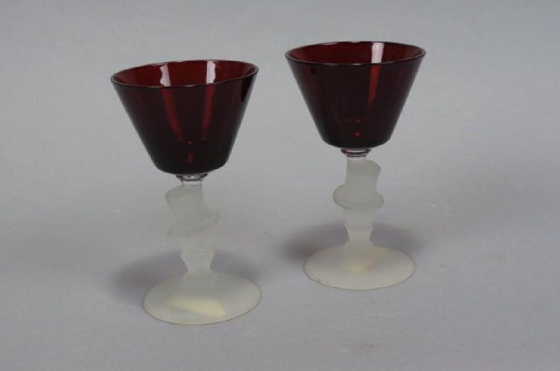 Pair of Morgantown "Top Hat" Cocktail Glasses, (1 of 3)