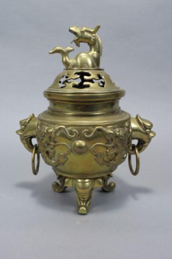 Chinese Brass Censor, (1 of 4)