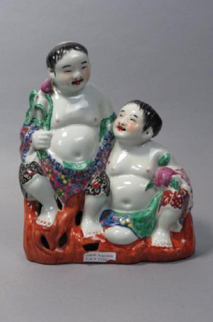 Chinese Porcelain Figurine of Two Happy Buddhas, (1 of 4)