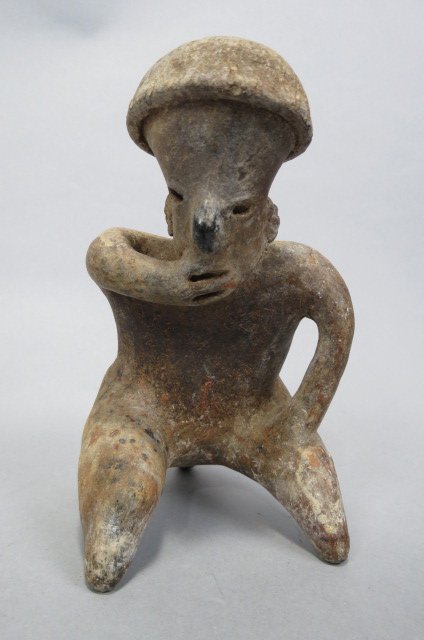 Pre-Columbian Type Colima Warrior Pottery Figure, (1 of 9)