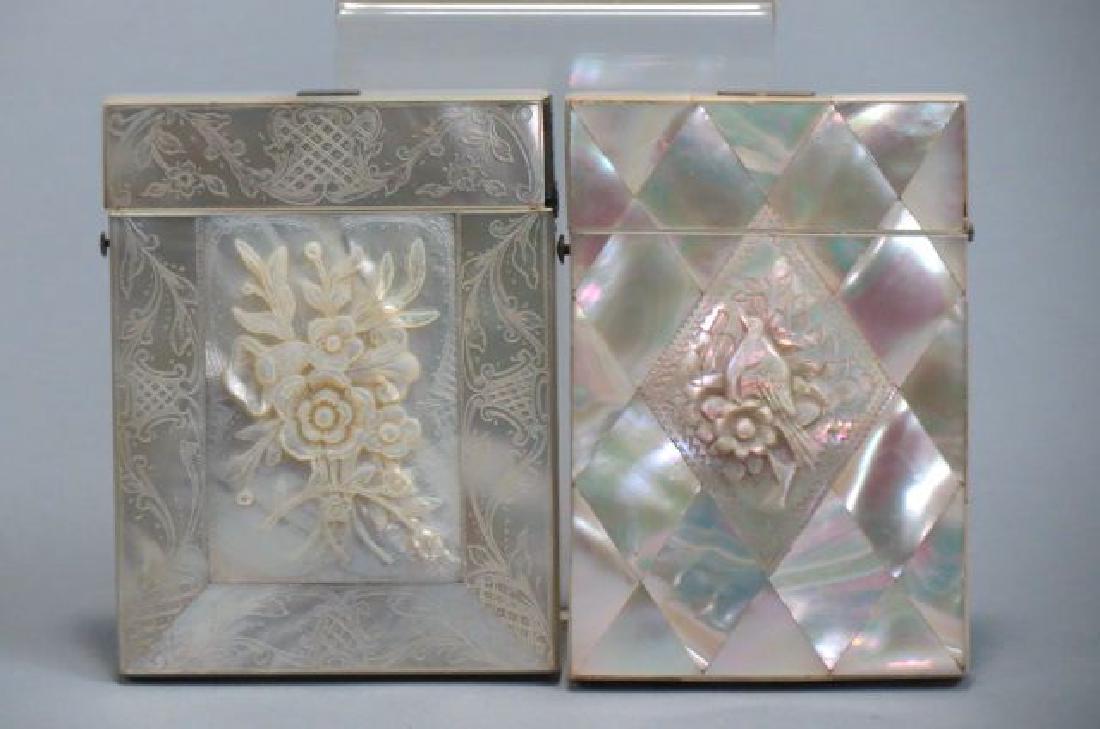 2 Victorian Mother-of-Pearl Calling Card Cases, (1 of 2)