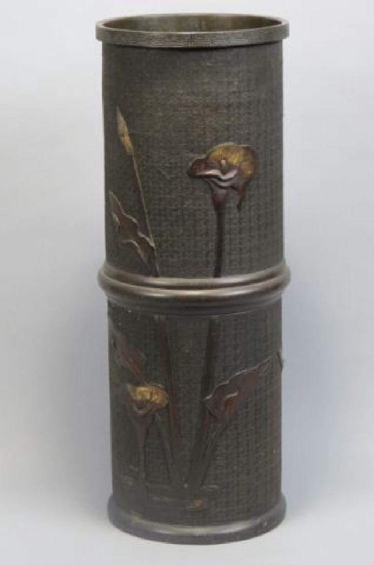 Japanese Bronze Umbrella Stand, Meiji period, (1 of 6)