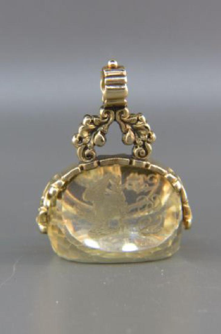 Georgian 14K Gold & Carved Citrine Fob or Seal, (1 of 4)