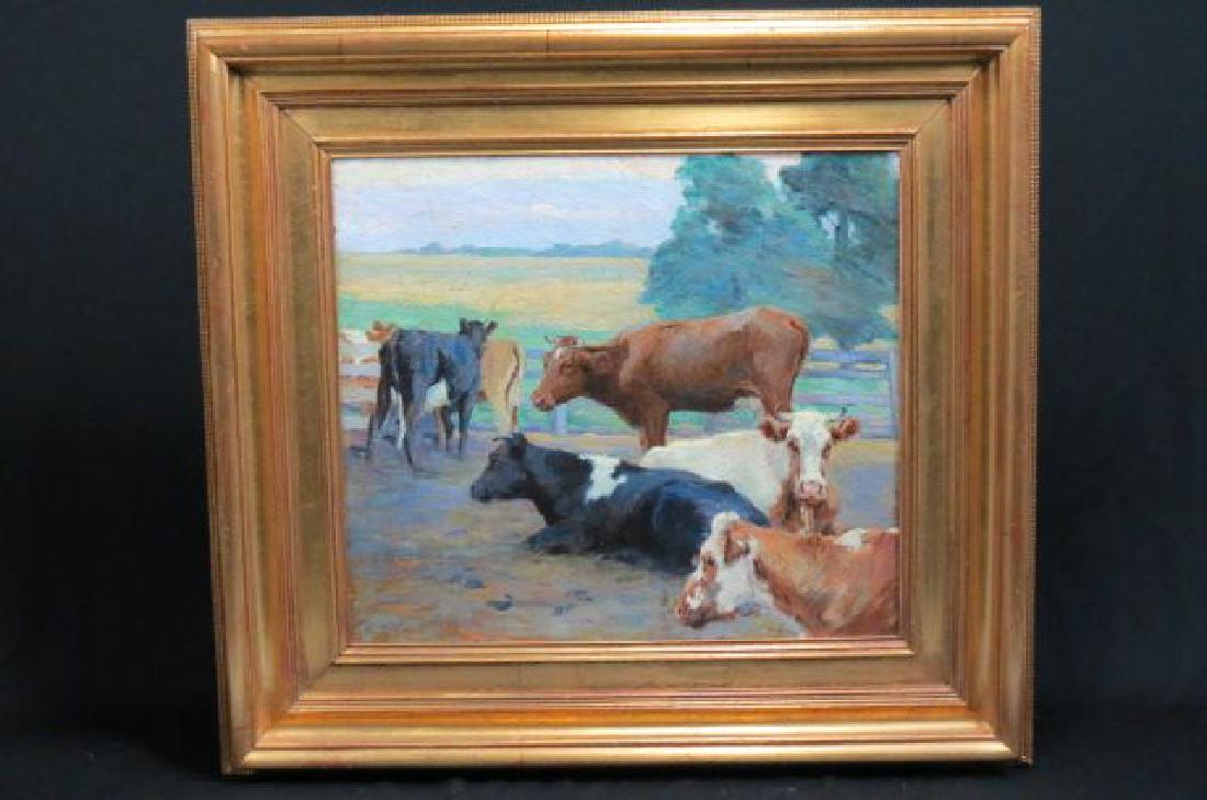 Eugenie Fish Glaman, oil, Cows in Field, (1 of 6)