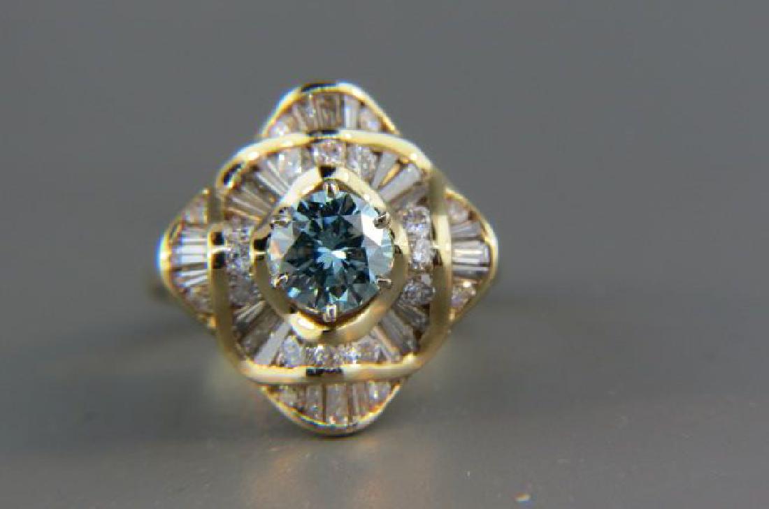 Blue & White Diamond Ring, (1 of 5)