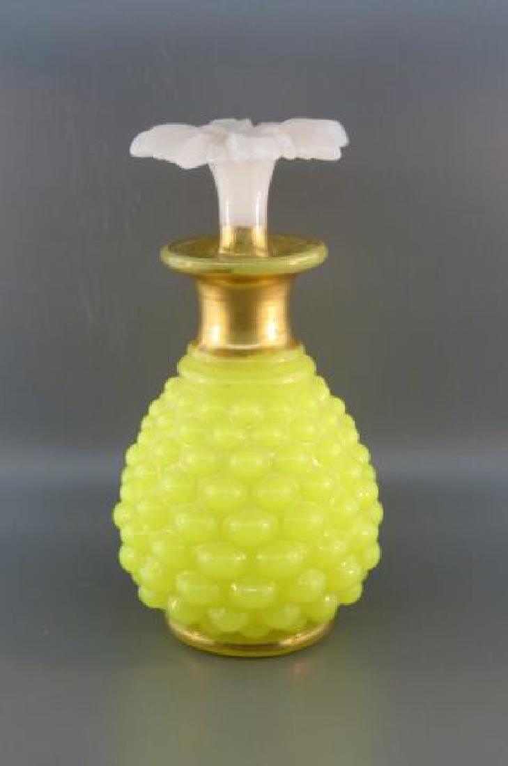 Boston Sandwich Glass Cologne Bottle, yellow (1 of 3)