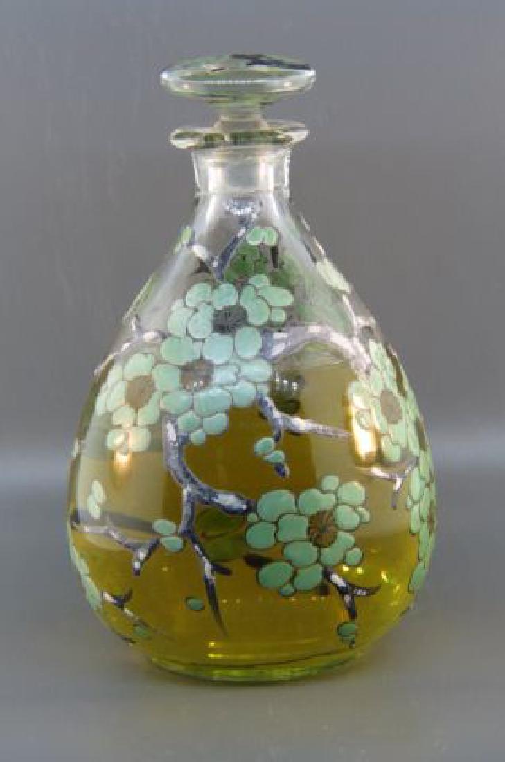 Art Deco Enameled Glass Cologne Bottle, (1 of 4)