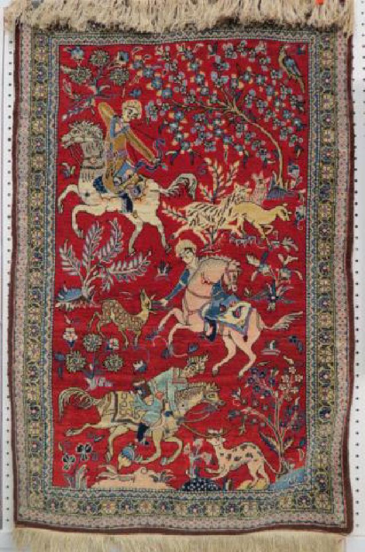Silk Mahal Style Persian Handmade Rug, (1 of 6)