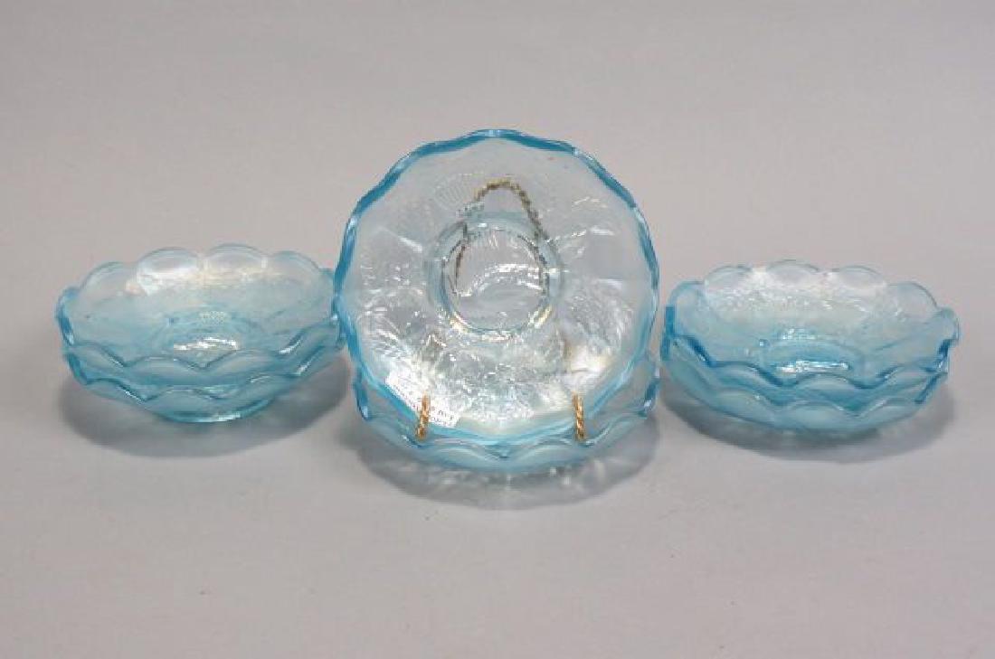 6 Rare Carnival Glass Ice Blue "Peacock at Urn" (1 of 2)