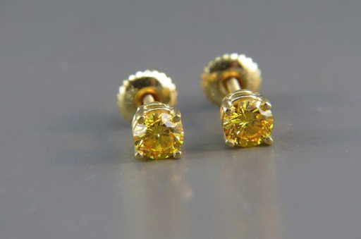 Gemesis Created Yellow Diamond Stud Earrings