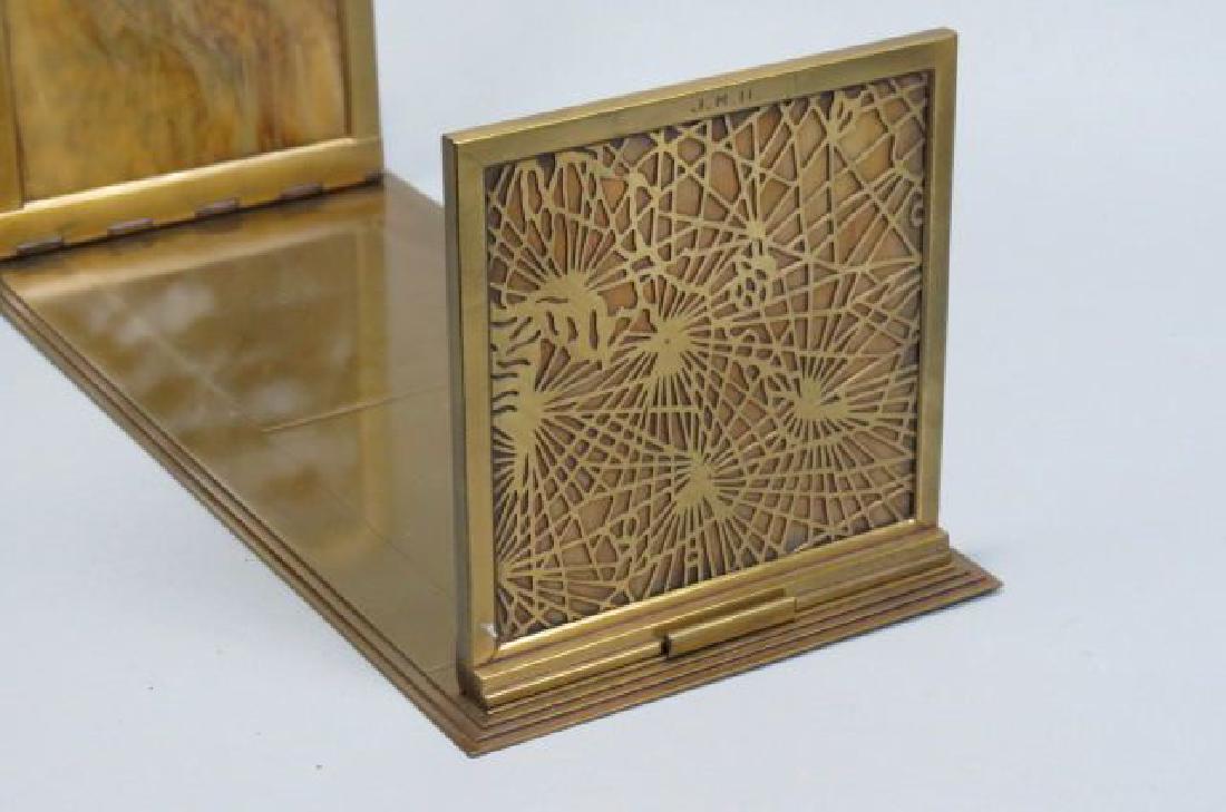 Tiffany Studios Bronze "Pine Needle" Bookrack, (1 of 5)