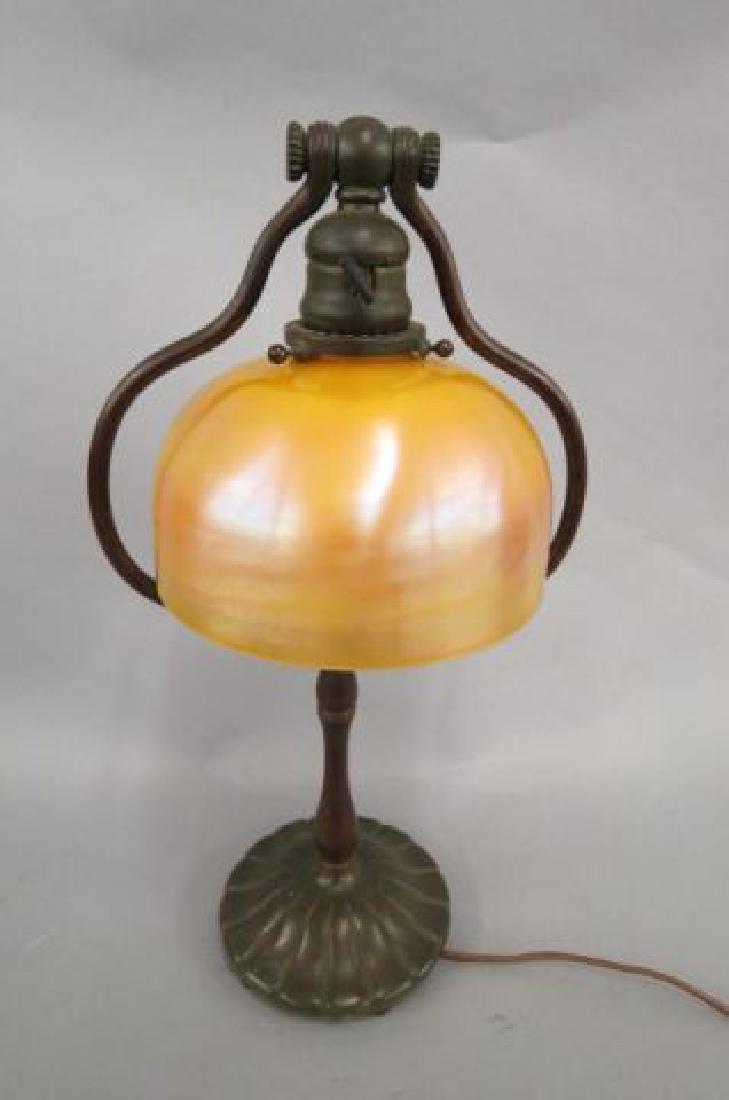 Tiffany Studios Bronze & Art Glass Lamp, (1 of 10)