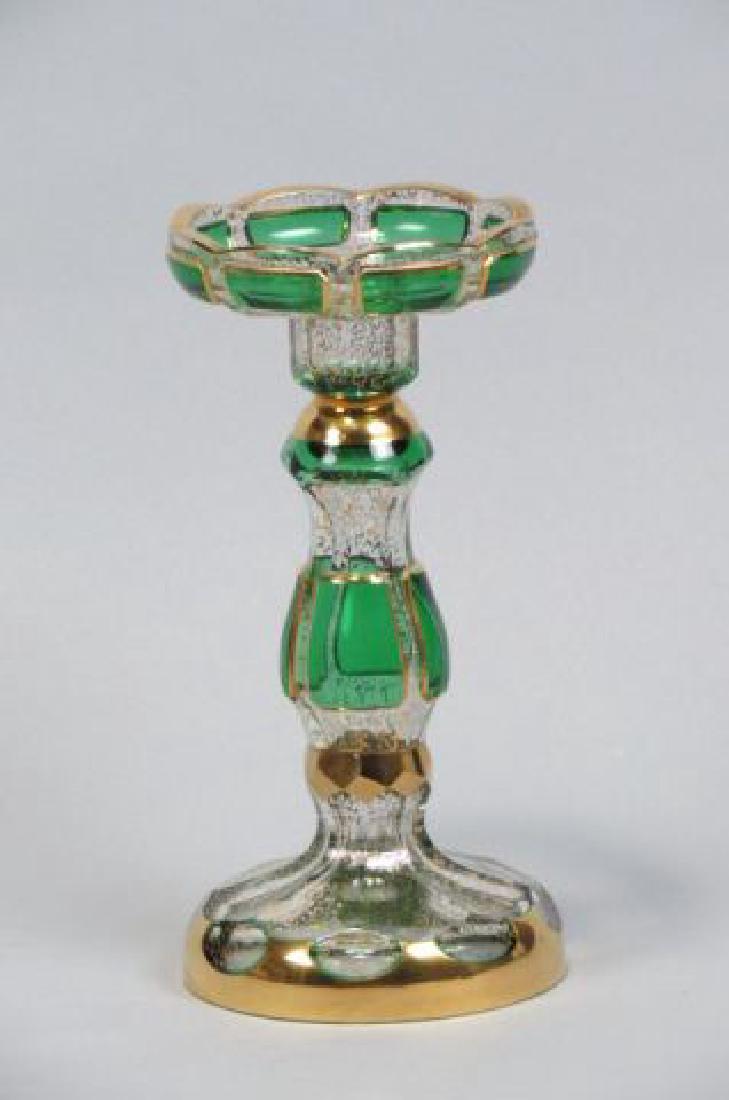 Moser Art Glass Candlestick, (1 of 2)