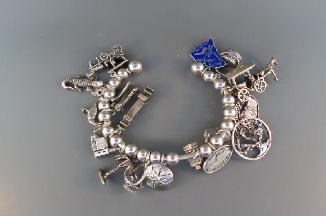 Charleston Sterling Silver Charm Bracelet, (1 of 4)