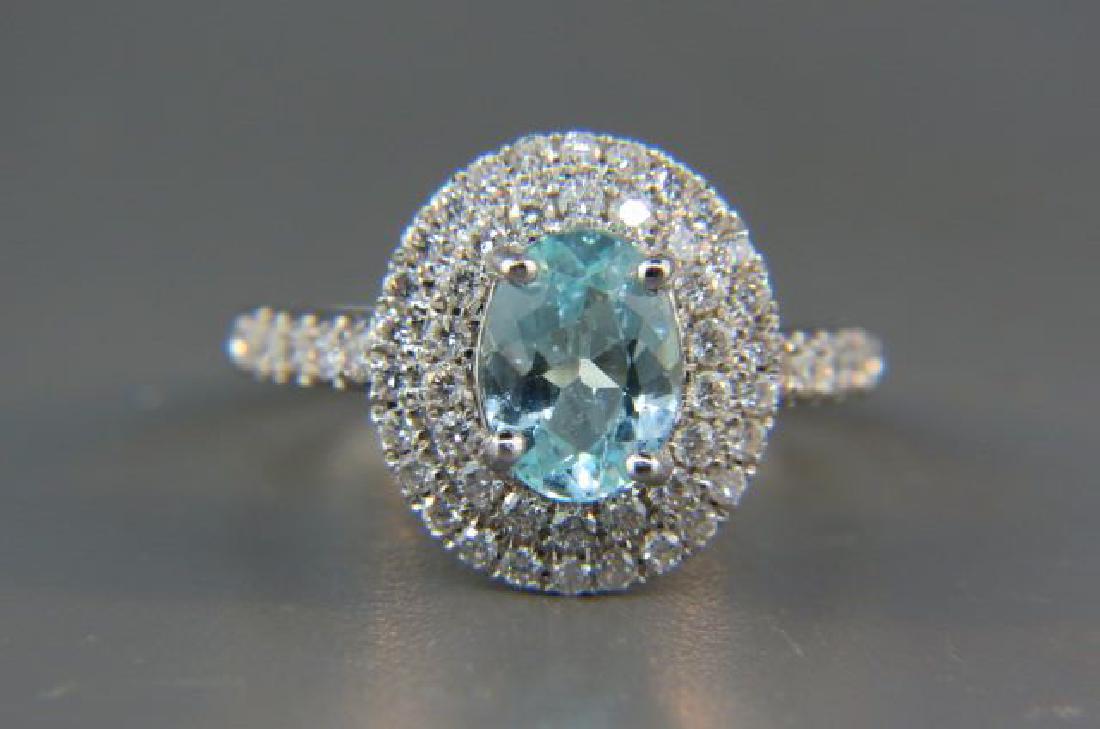 Aquamarine & Diamond Ring, (1 of 5)