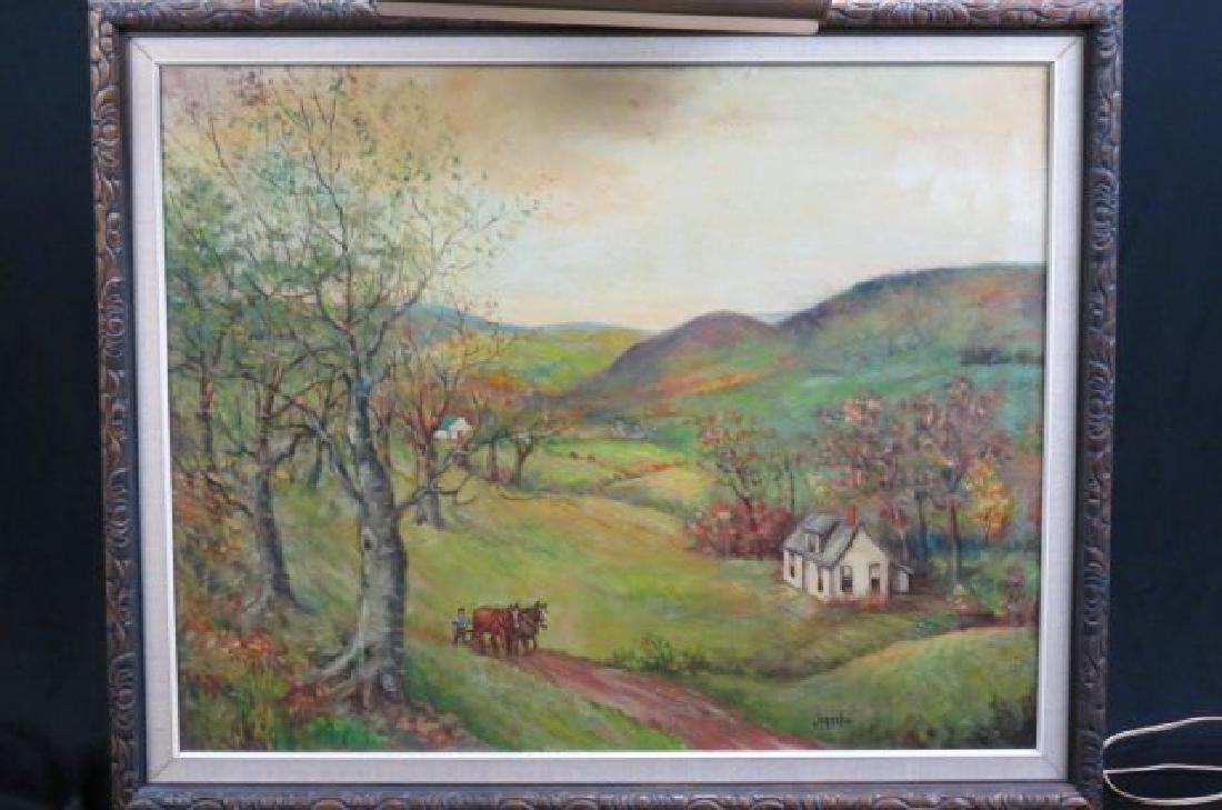 Jarnel, oil, Farmer with plow horses, (1 of 5)