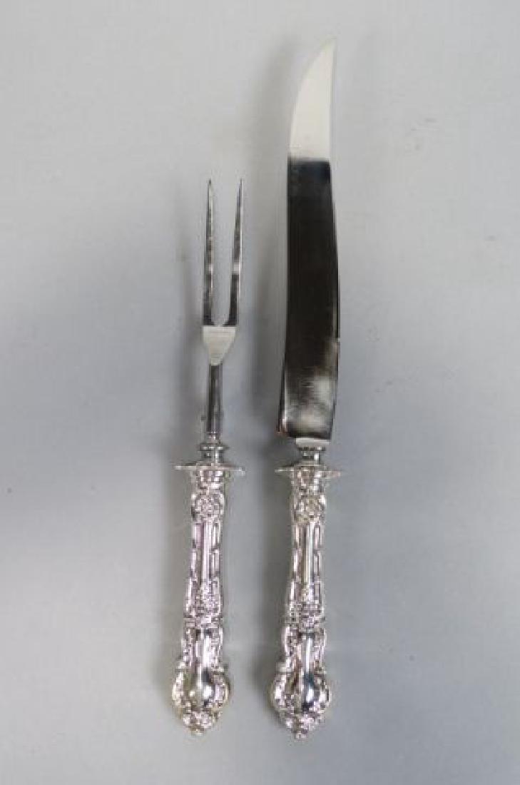 Sterling Silver Roast Size Carving Set, (1 of 3)