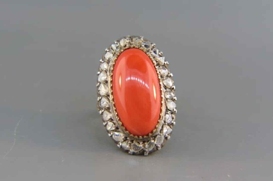 Coral & Diamond Ring, (1 of 4)