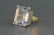 Topaz & Diamond Ring, fine large light pink gem