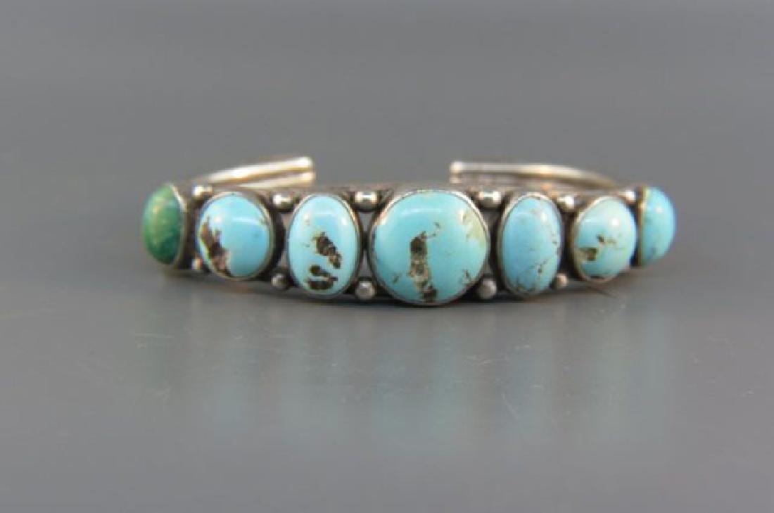 Indian Turquoise Sterling Silver Bracelet, (1 of 3)