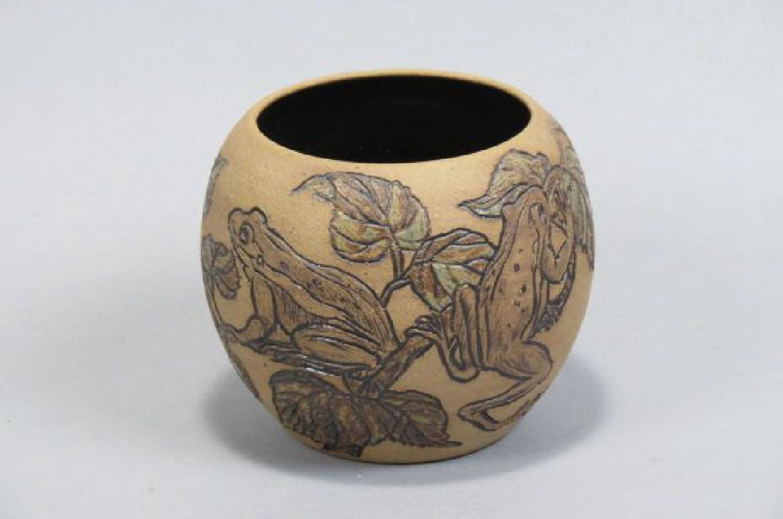 Rodney Leftwich Folk Art Art Pottery Vase, (1 of 3)