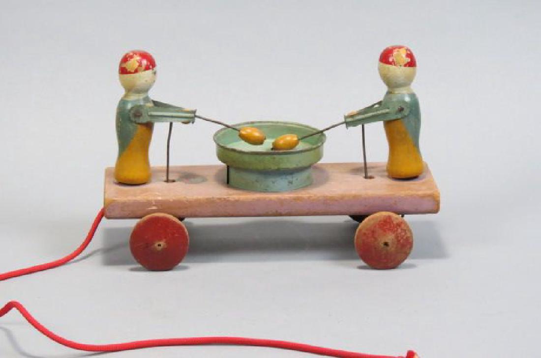 Vintage Wooden Pull Toy with Drummers, (1 of 3)