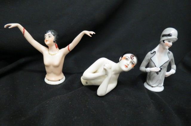 3 Art Deco Porcelain Half Dolls, (1 of 5)