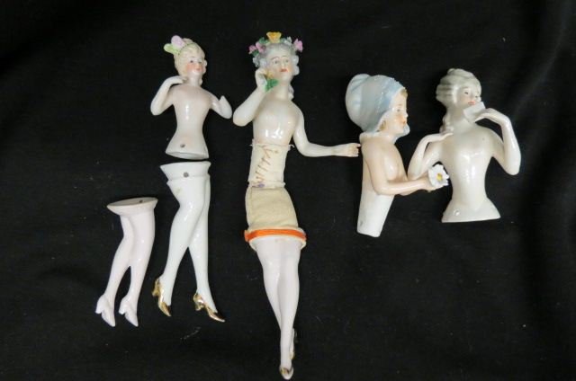4 Porcelain Half Dolls, (1 of 4)
