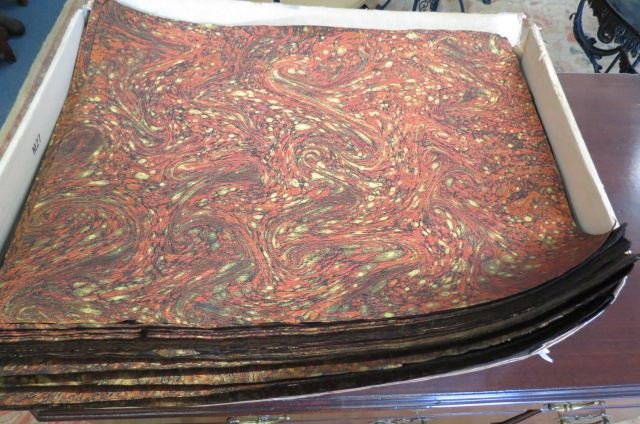 Lot of Vintage French Wallpaper of Book Paper, (1 of 3)