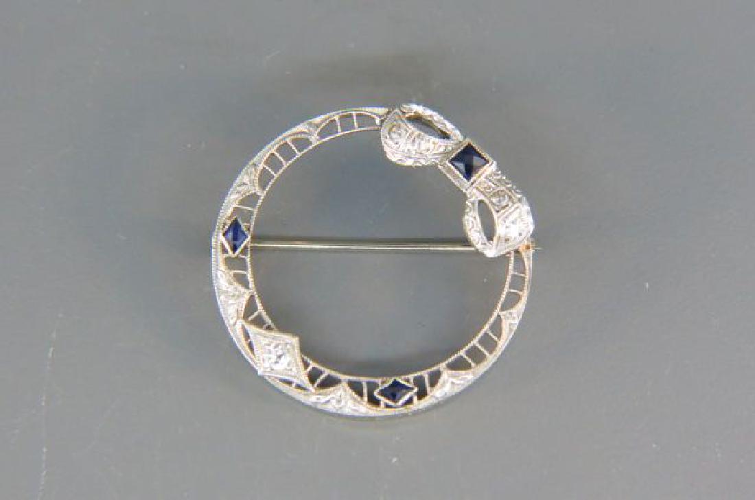 Diamond & Sapphire Brooch, (1 of 2)
