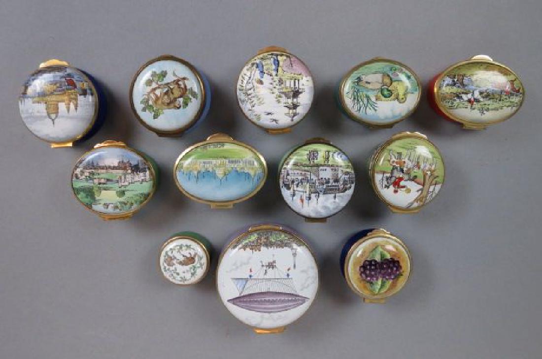 12 English Enamel Boxes, (1 of 8)