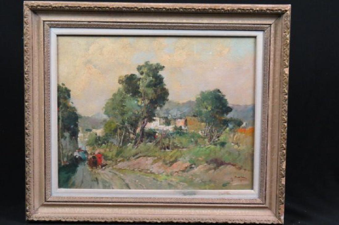 French Impressionist Oil, country village area (1 of 5)
