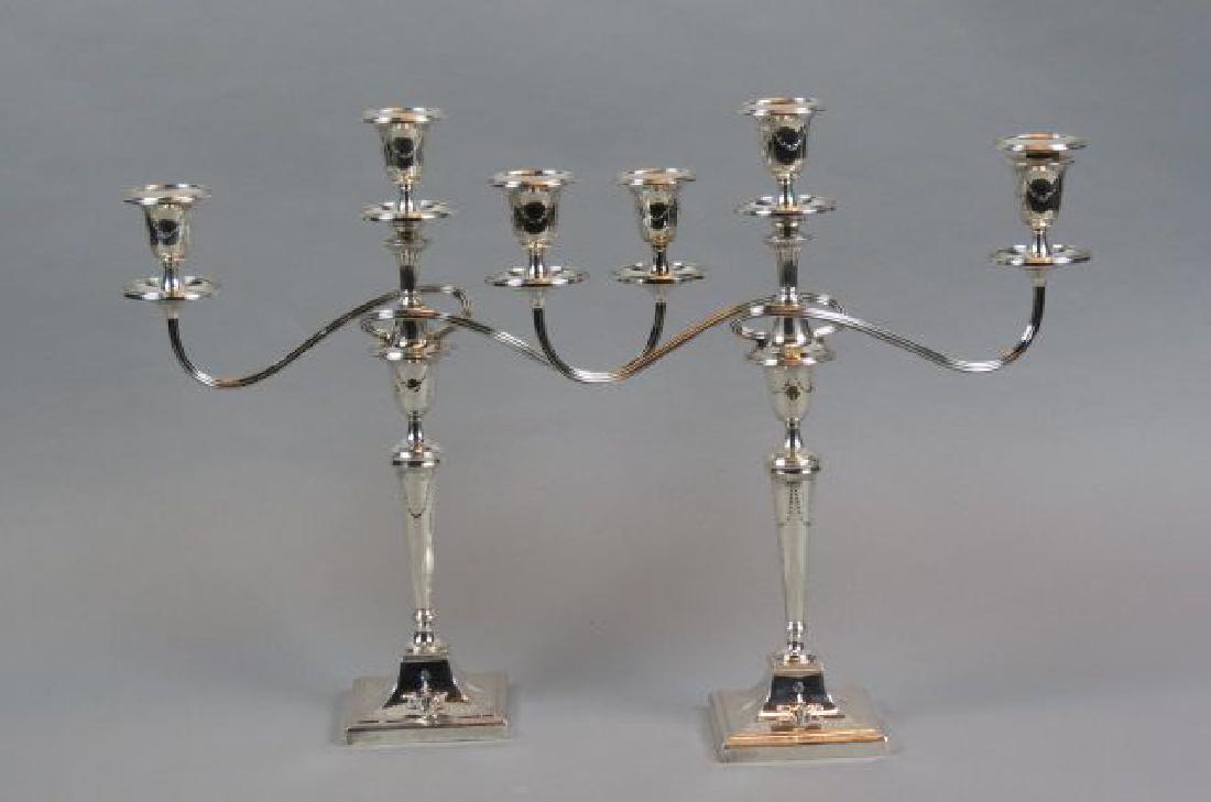 Pair of English Sterling Silver Candelabra, (1 of 6)